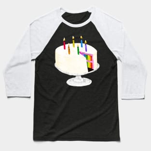 Rainbow Birthday Cake Baseball T-Shirt